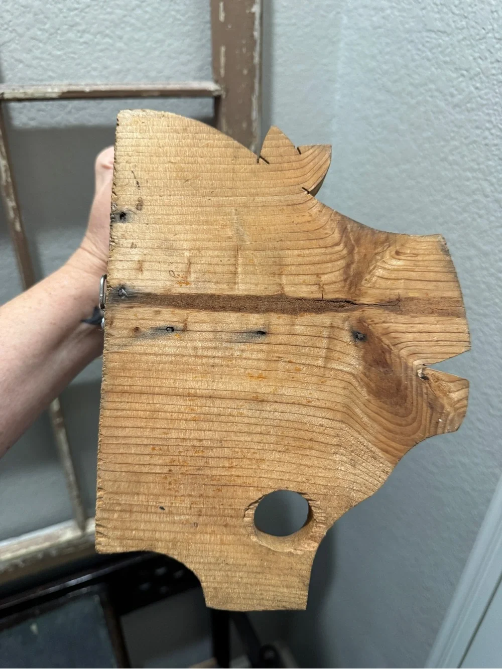 Vintage pig Natural Wood Wall Shelf - Rustic Home Wall Decor